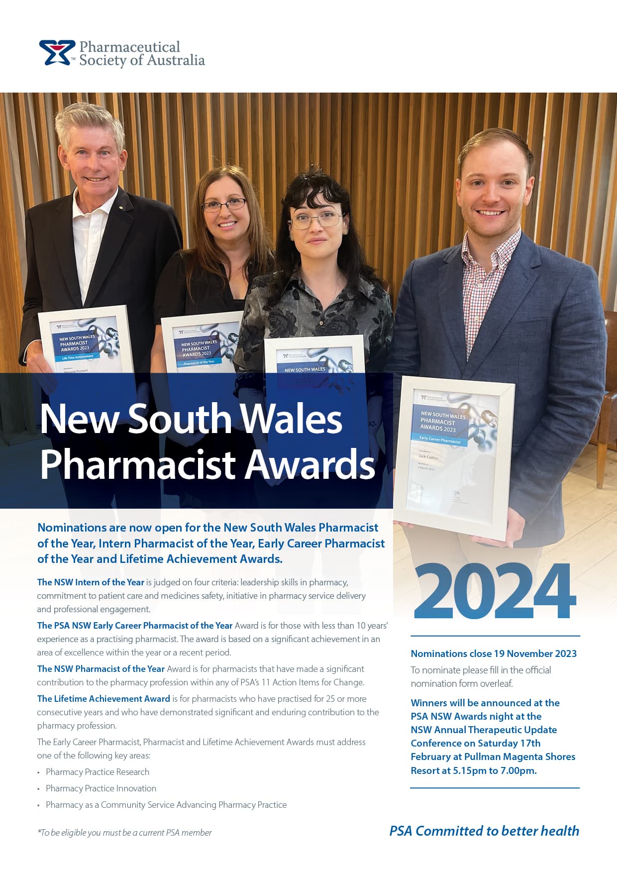 PSA Awards Pharmaceutical Society of Australia