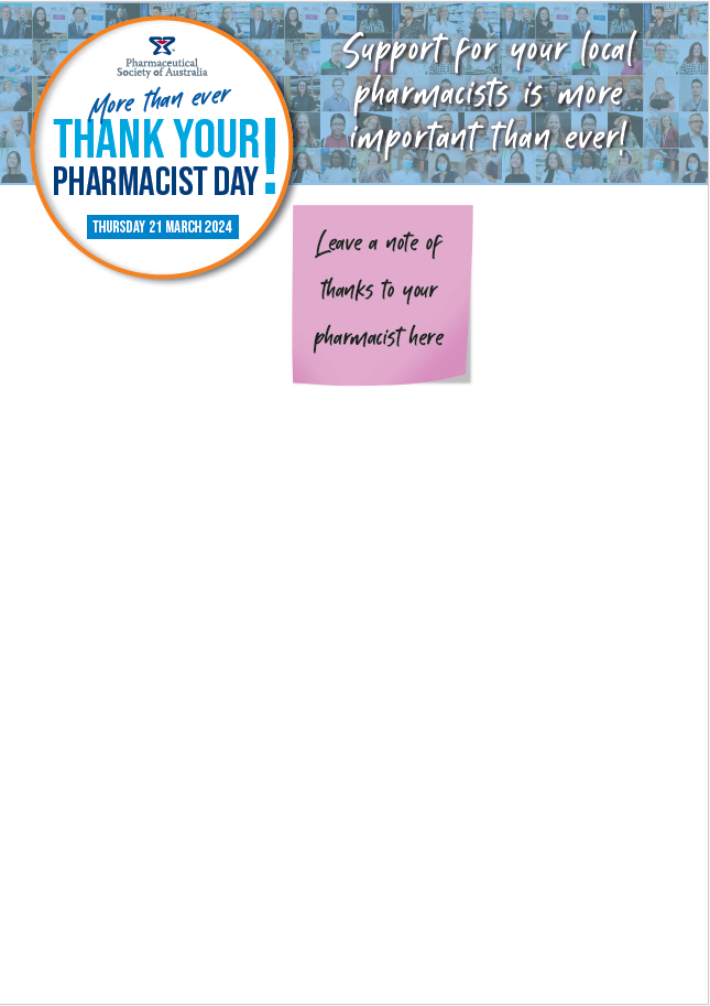 Thank Your Pharmacist Day 2024 Pharmaceutical Society of Australia