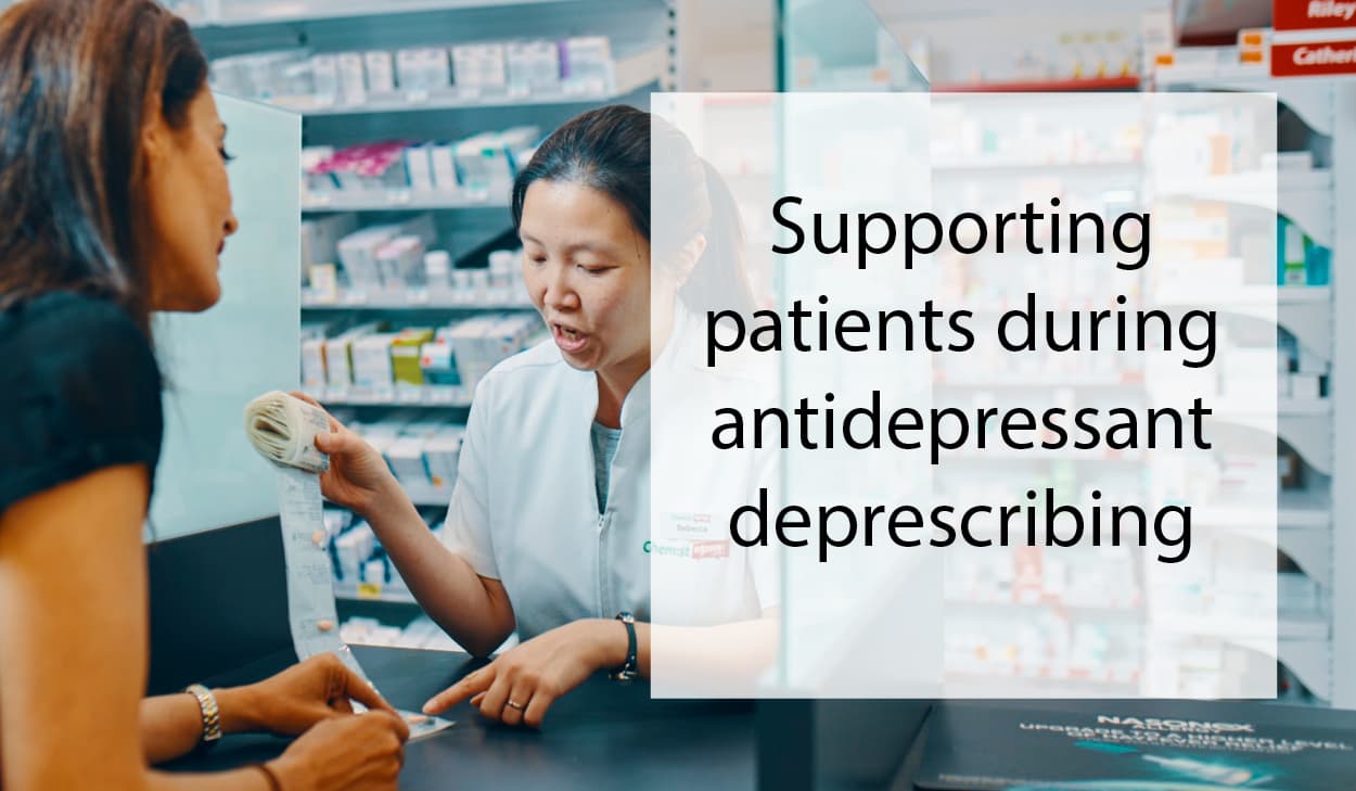 Link tile for antidepressant deprescribing